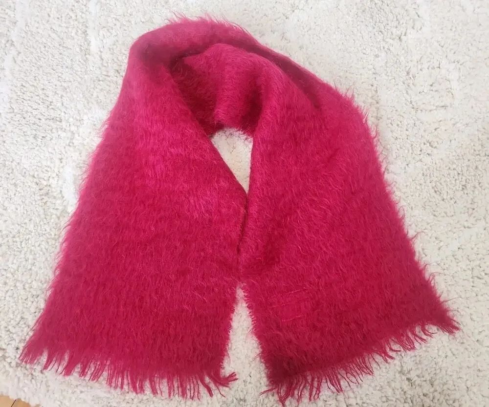 60's Redleaf John Wanamaker Heather Brae Mohair Wool Scotland Unisex Scarf Pink